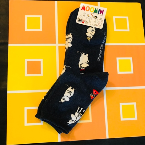 Sold!!One pair Moomin socks -blue New - Picture 2 of 4